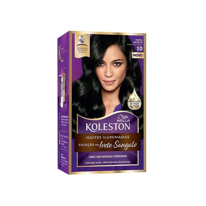 Tintura Creme Koleston Noites Iluminadas 10 Preto Infinito