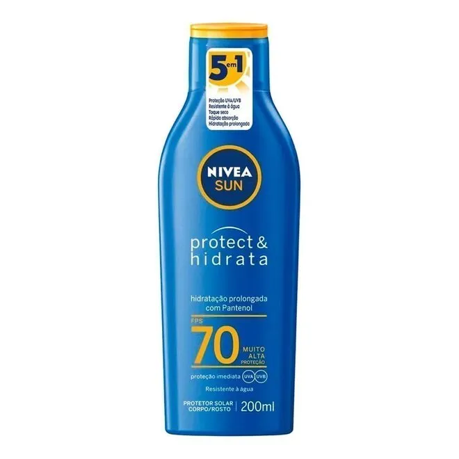 Protetor Solar FPS70 Nivea Sun Protect&Hidrata Frasco 200ml