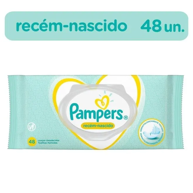 Lenço Umedecido Pampers Recem Nascido 48Unidades
