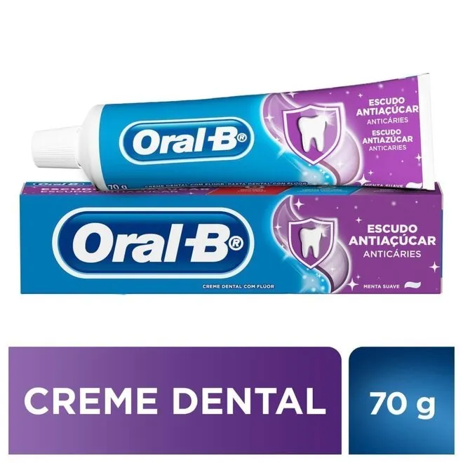 Creme Dental Menta Suave Escudo Antiaçúcar Oral B 70G