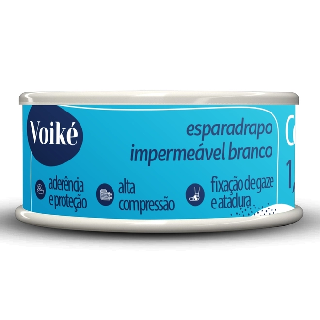 Esparadrapo Impermeável Branco 1,2Cmx4,5M Voiké