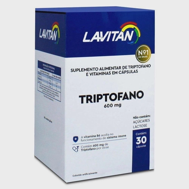 Triptofano 600mg Lavitan 30 Cápsulas