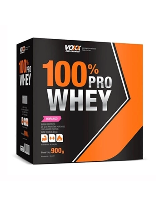 Voxx 100% Pro Whey Pó Morango 900G