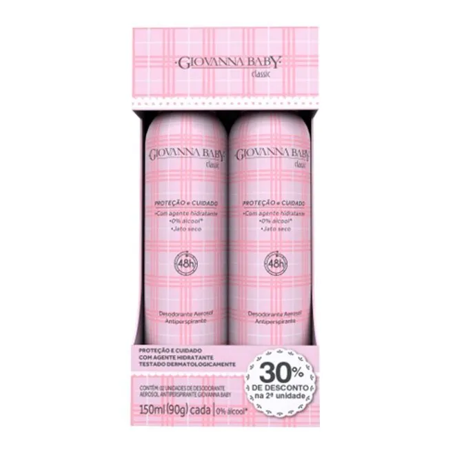 Kit Desodorante Aerosol Classic 2x150ml - GIOVANNA BABY