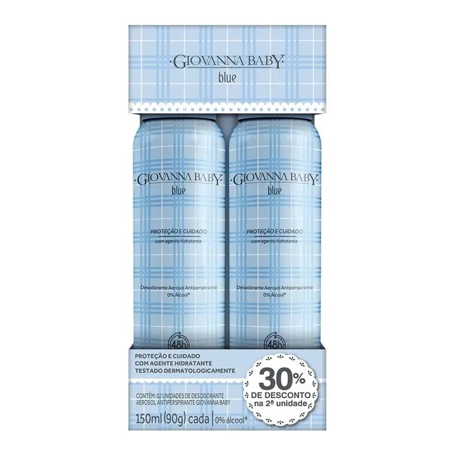 Desodorante Aerosol Giovanna Baby Blue 150ml 2un