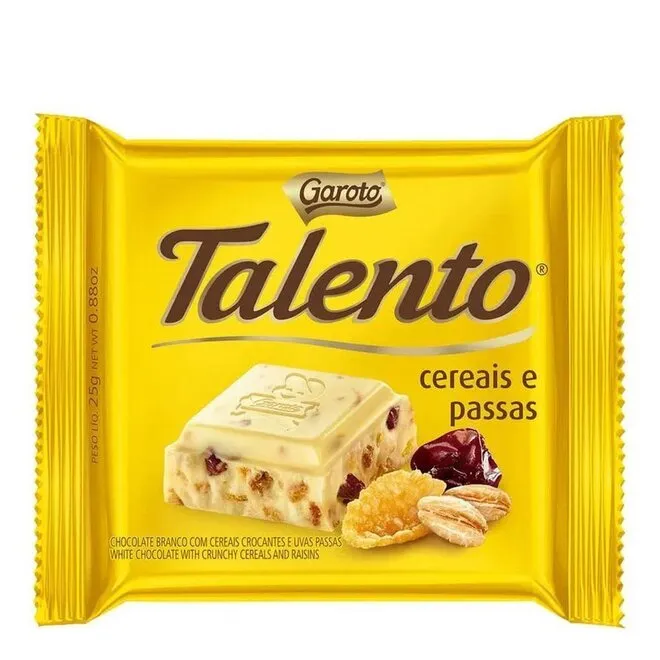 Chocolate Talento Cereais E Passas 25g - GAROTO