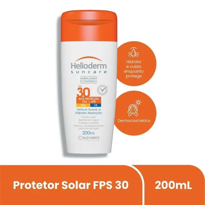 Protetor Solar Fps 30 Helioderm Frasco 200Ml