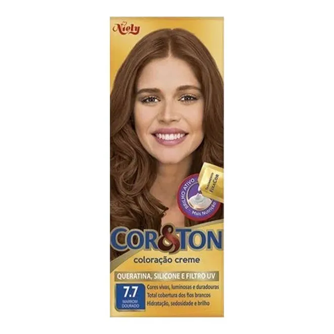 Tintura Cor&Ton Creme 7.7 Marrom Dourado