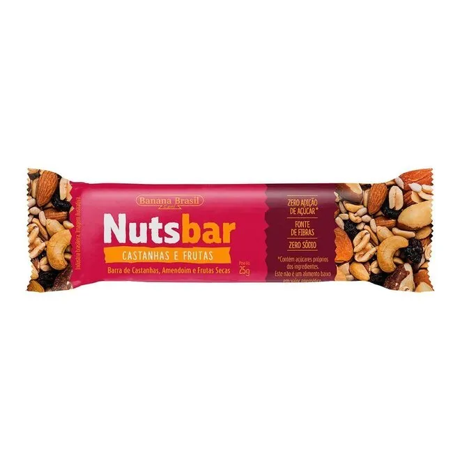 Barra de Cereal Nutsbar Sabor Castanhas e Frutas com 25g