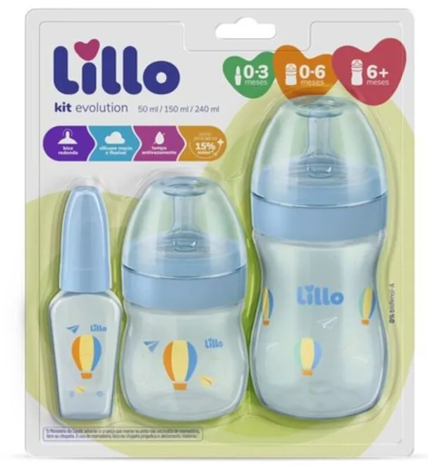 Kit Lillo Mamadeira Primeiros Passos Azul