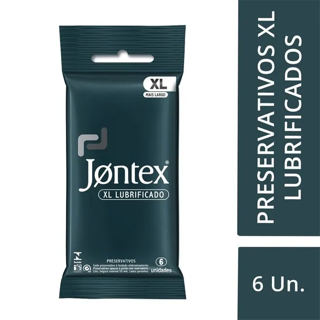 Preservativo Masculino Lubrificado Jontex XL 6 Unidades