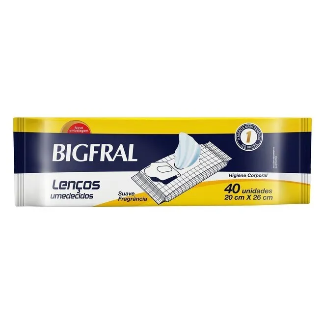 Toalha Umedecidas Bigfral 40 Unidades