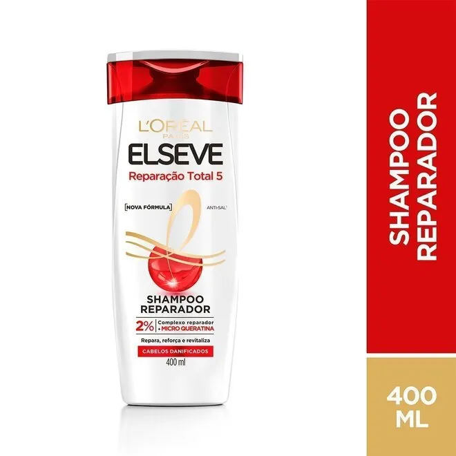Shampoo Elseve Reparação Total 5+ com 400ml