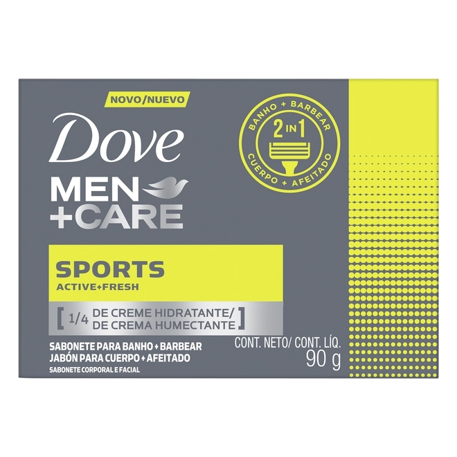Sabonete Em Barra Sports Active+Fresh Men+Care Dove 90G