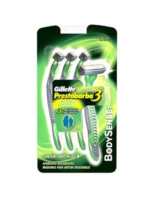 Aparelho Prestobarba 3 body sense com 4 unidades