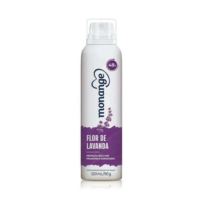 Desodorante Aerosol Monange Flor de Lavanda Com 90 Gramas