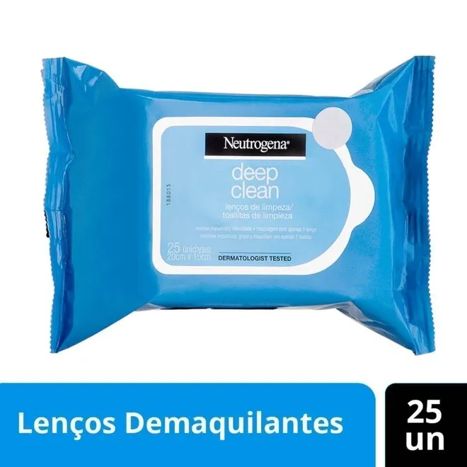 Lenço Demaquilante Neutrogena Deep Clean 25unidades
