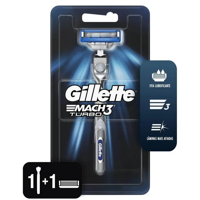 Aparelho de Barbear Mach3 Turbo 1 Unidade - GILLETTE