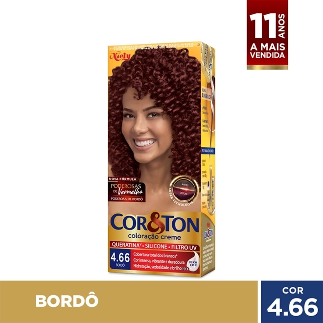 Tintura Creme Cor&Ton Bordeaux 4.66 Mini Kit - NIELY
