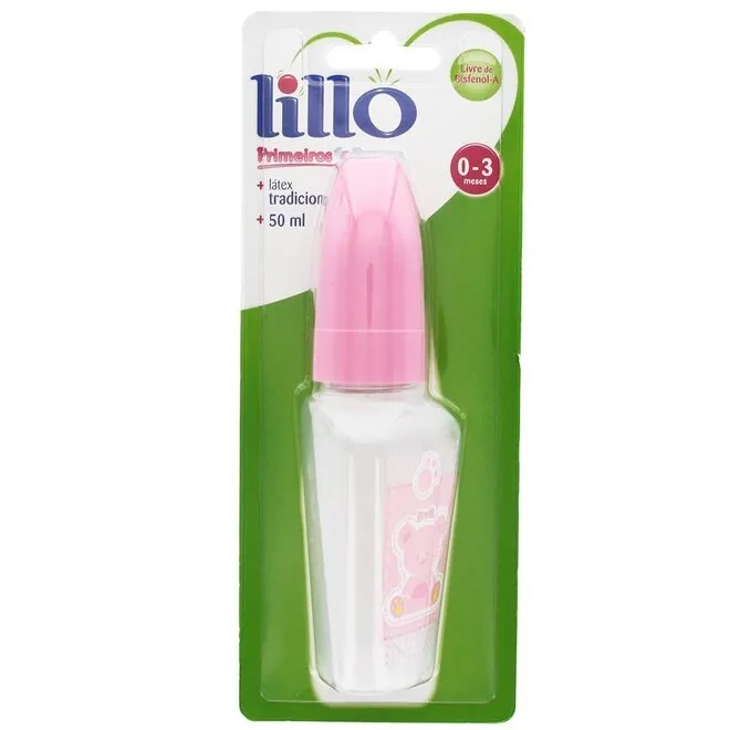 Mamadeira Lillo Miniform 1Passos Rosa 50ml