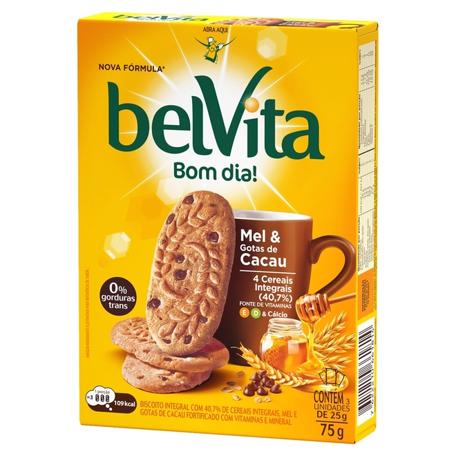 BISC BEL VITA MEL E CACAU 75G