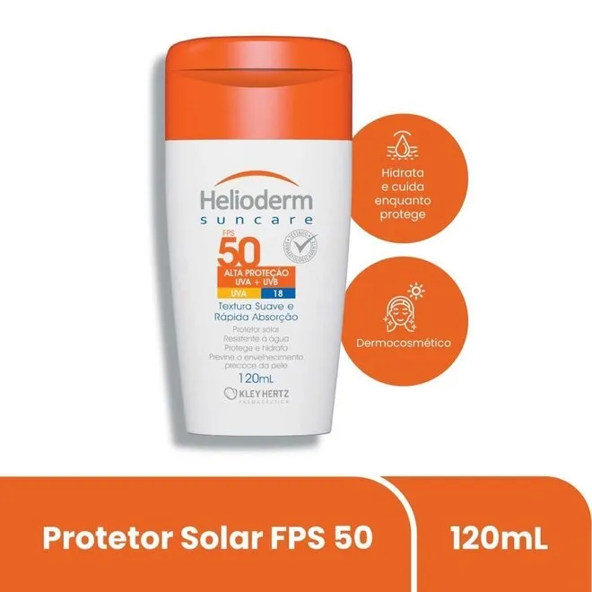 Protetor Solar Fps 50 Helioderm Frasco 120Ml