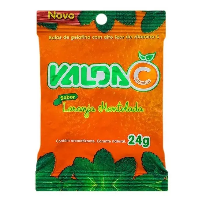 Goma Vitamina C Sabor Laranja Display 10 Sachês de 24g-VALDA