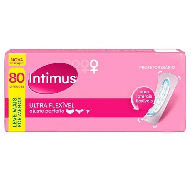 Protetor Diário Intimus Ultra Flexível 80 Unidades - INTIMUS