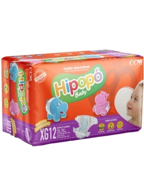 Fralda Hipopo Baby Jumbinhon Eg 12Unidades