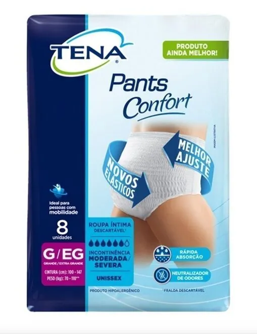 Roupa Intima Tena Pants Confort G/Eg 8Unidades