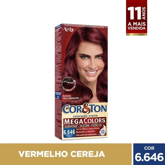 Tintura Cor&Ton Niely 6.646 Vermelho Cereja