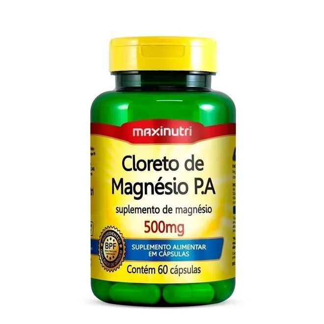 Cloreto de Magnesio P.A 500mg 60 Capsulas - MAXINUTRI