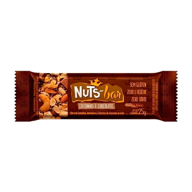 Barra De Cereal Nuts Bar Castanhas E Chocolate 25G