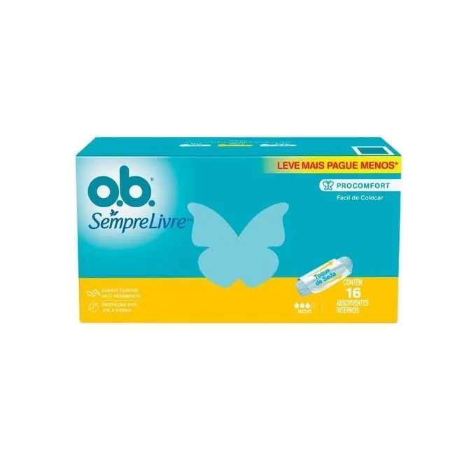 Absorvente Interno O.B. ProComfort Médio com 16 unidades