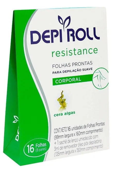 Folhas Depilatórias Prontas Corporal Algas 16Pares-DEPI ROLL