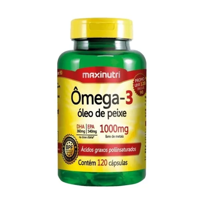 Omega 3 1000mg 120 Capsulas - MAXINUTRI