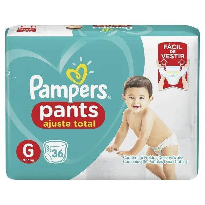 Fralda Pampers Pants Ajuste Total G - 36 Unidades