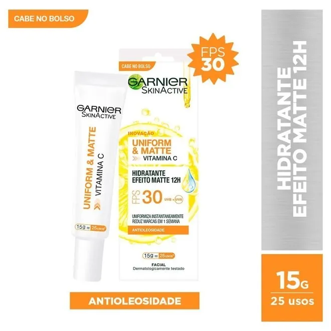 Hidratante Facial Uniform&Matte vit C FPS30 15g - GARNIER