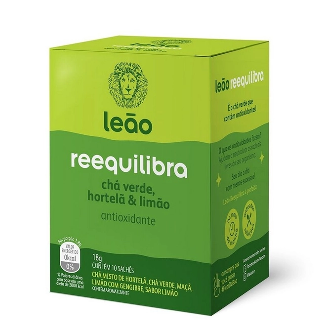 Chá Reequilibra Chá Verd Hortelã e Limão 10Saches-MATTE LEÃO