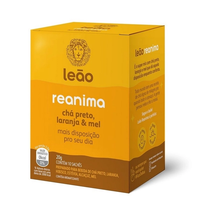 Chá Reanima Cá Preto, Laranja e Mel 10 Saches - MATTE LEÃO