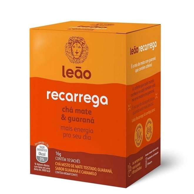Chá Leão Recarrega Chá Mate e Guaraná 16g