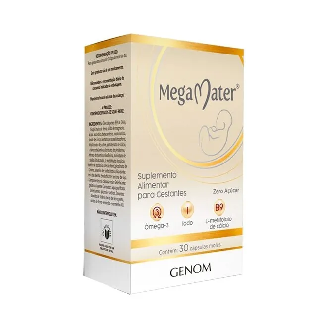 Mega Mater Zero Açucar 30 Cápsulas Moles