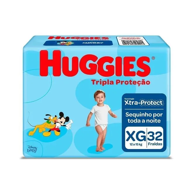 Fralda Tripla Proteção Huggies Xg 32Un
