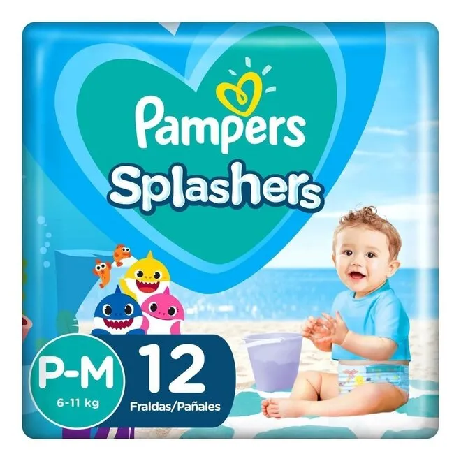 Fralda Pampers Splashers Pm Com 12 Unidades