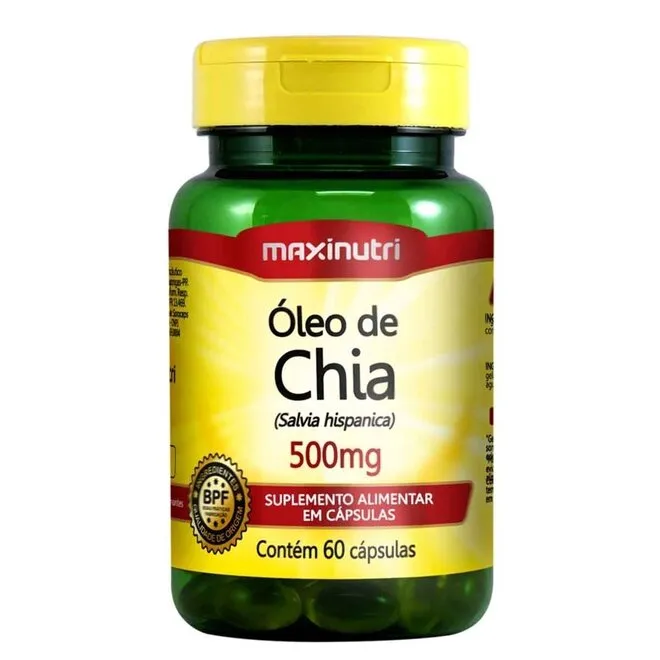 Oleo de Chia 500mg 60 Capsulas - MAXINUTRI