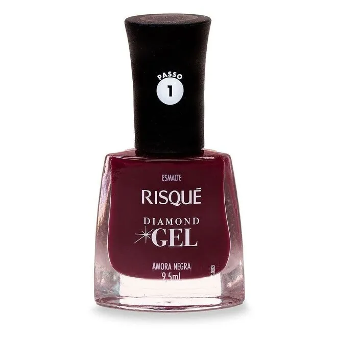 Esmalte Risqué Diamond Gel Amora Negra - 9.5ml