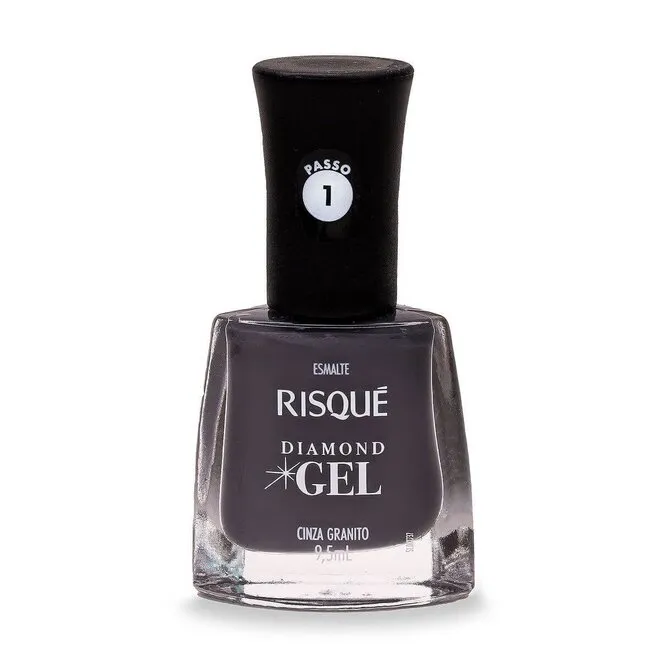 Esmalte Risque Diamond Gel Cinza Gran 9,5ml