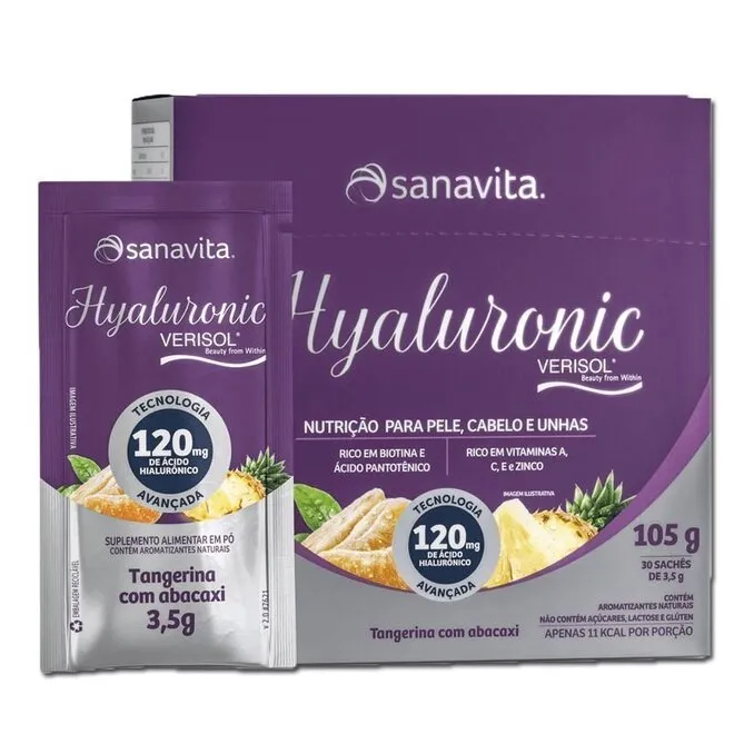 Hyaluronic Verisol Tangerina com Abacaxi 30 sachês