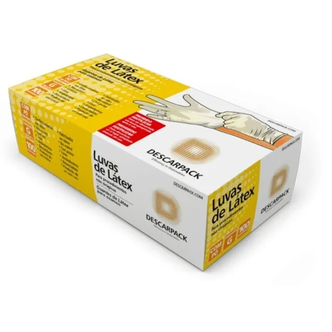 Luvas De Látex p/ Procedimentos PP C/100un Descarpack
