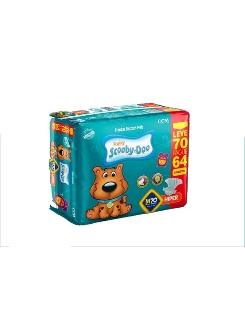 Fralda Scooby Doo Hiper M 70Unidades